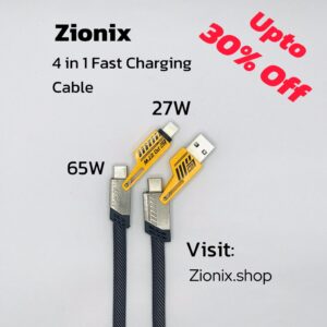 Fast Charging 4-in-1 Cable (USB/Type-C to iPhone/Type-C)